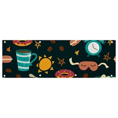 Seamless-pattern-with-breakfast-symbols-morning-coffee Banner and Sign 9  x 3 