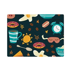 Seamless-pattern-with-breakfast-symbols-morning-coffee Premium Plush Fleece Blanket (Mini)