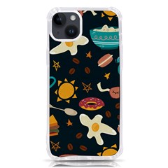 Seamless-pattern-with-breakfast-symbols-morning-coffee iPhone 14 Plus TPU UV Print Case