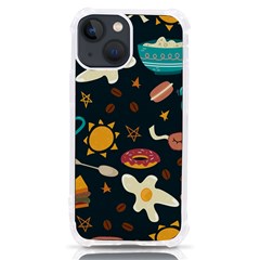 Seamless-pattern-with-breakfast-symbols-morning-coffee iPhone 13 mini TPU UV Print Case