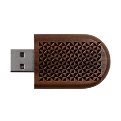 Triangle-pattern-simple-triangular Wood Oval Usb Flash Drive by Ket1n9