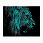 Angry Male Lion Predator Carnivore Small Glasses Cloth Front