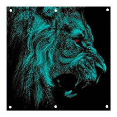 Angry Male Lion Predator Carnivore Banner And Sign 3  X 3  by Ndabl3x