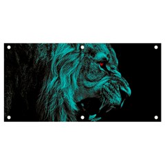 Angry Male Lion Predator Carnivore Banner And Sign 4  X 2  by Ndabl3x