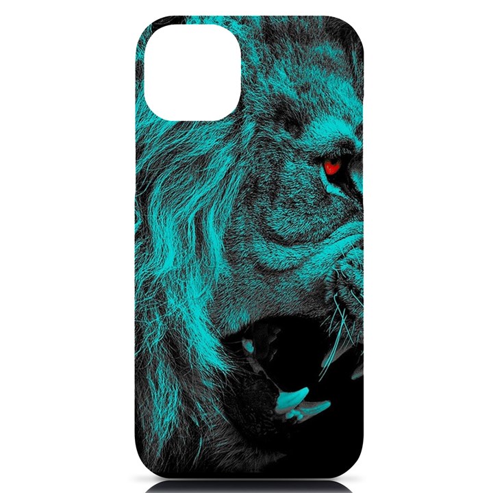 Angry Male Lion Predator Carnivore iPhone 14 Plus Black UV Print Case