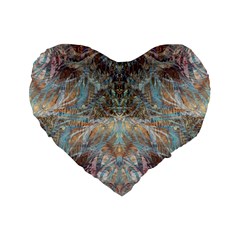 Pour Blend Standard 16  Premium Flano Heart Shape Cushions by kaleidomarblingart