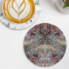 Pour Blend Uv Print Round Tile Coaster by kaleidomarblingart