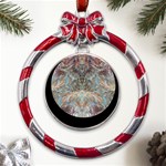 Pour Blend Metal Red Ribbon Round Ornament Front