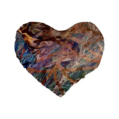 Blending Flows Standard 16  Premium Flano Heart Shape Cushions by kaleidomarblingart