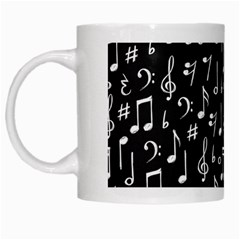 Chalk Music Notes Signs Seamless Pattern White Mug by Ravend