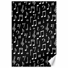 Chalk Music Notes Signs Seamless Pattern Canvas 12  X 18  by Ravend