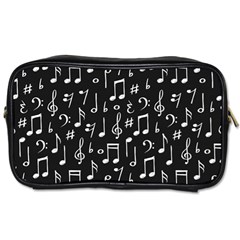 Chalk Music Notes Signs Seamless Pattern Toiletries Bag (one Side) by Ravend