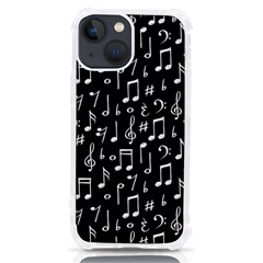 Chalk Music Notes Signs Seamless Pattern Iphone 13 Mini Tpu Uv Print Case by Ravend