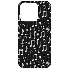 Chalk Music Notes Signs Seamless Pattern Iphone 15 Pro Black Uv Print Pc Hardshell Case by Ravend