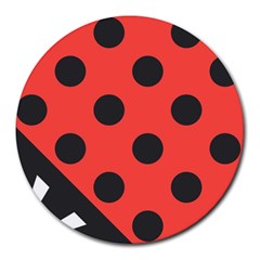 Abstract-bug-cubism-flat-insect Round Mousepad by Ket1n9