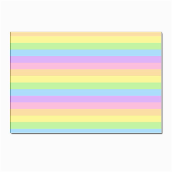 Cute Pastel Rainbow Stripes Postcard 4 x 6  (Pkg of 10)