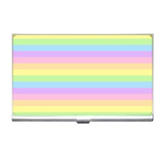 Cute Pastel Rainbow Stripes Business Card Holder by Ket1n9