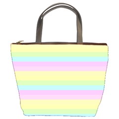 Cute Pastel Rainbow Stripes Bucket Bag by Ket1n9