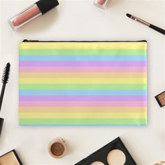 Cute Pastel Rainbow Stripes Cosmetic Bag (large) by Ket1n9