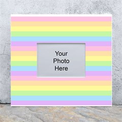 Cute Pastel Rainbow Stripes White Wall Photo Frame 5  X 7  by Ket1n9