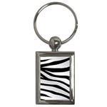 White Tiger Skin Key Chain (Rectangle) Front