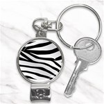 White Tiger Skin Nail Clippers Key Chain Front