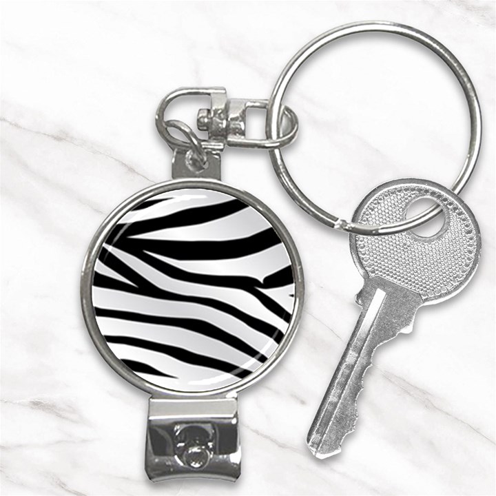 White Tiger Skin Nail Clippers Key Chain