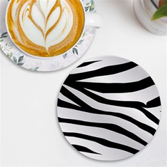 White Tiger Skin Uv Print Round Tile Coaster by Ket1n9