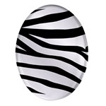 White Tiger Skin Oval Glass Fridge Magnet (4 pack) Front