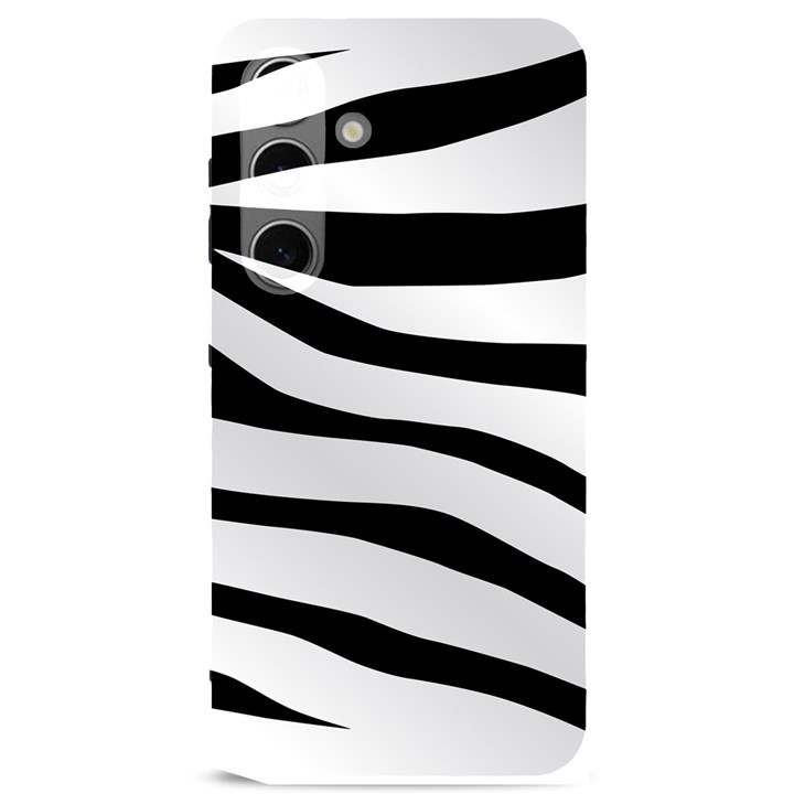 White Tiger Skin Samsung Galaxy S24 6.2 Inch Black TPU UV Case