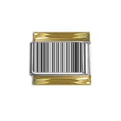 Barcode Pattern Gold Trim Italian Charm (9mm)