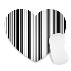 Barcode Pattern Heart Mousepad