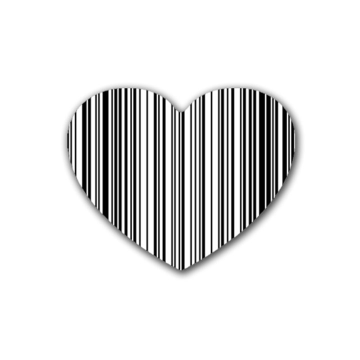 Barcode Pattern Rubber Coaster (Heart)