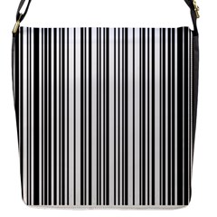 Barcode Pattern Flap Closure Messenger Bag (S)