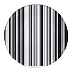 Barcode Pattern Round Glass Fridge Magnet (4 pack)