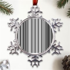 Barcode Pattern Metal Large Snowflake Ornament