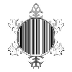 Barcode Pattern Metal Small Snowflake Ornament