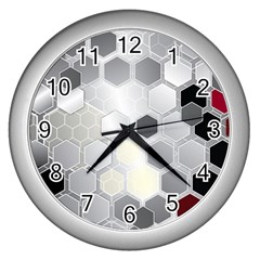 Honeycomb Pattern Wall Clock (silver) by Ket1n9