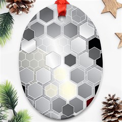 Honeycomb Pattern Oval Ornament (two Sides)