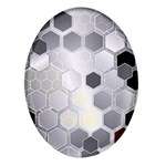 Honeycomb Pattern Oval Glass Fridge Magnet (4 pack) Front