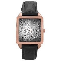 Science Formulas Rose Gold Leather Watch  by Ket1n9