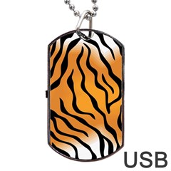 Tiger Skin Pattern Dog Tag Usb Flash (one Side)