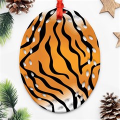 Tiger Skin Pattern Oval Filigree Ornament (two Sides)