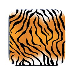 Tiger Skin Pattern Square Metal Box (black)