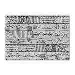 Black And White Hand Drawn Doodles Abstract Pattern Bk Sticker A4 (10 pack) Front