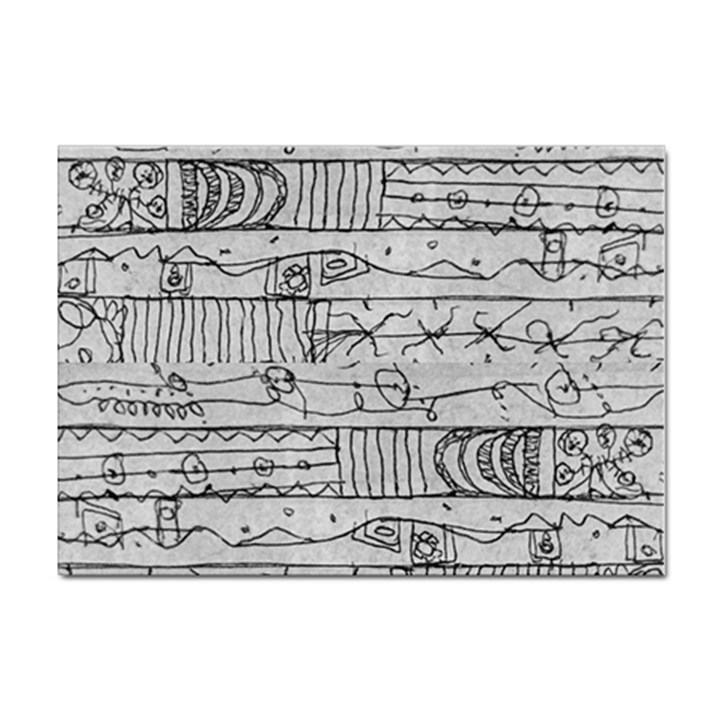 Black And White Hand Drawn Doodles Abstract Pattern Bk Sticker A4 (10 pack)