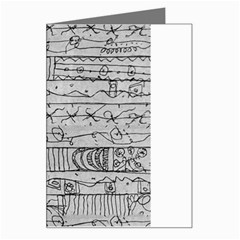 Black And White Hand Drawn Doodles Abstract Pattern Bk Greeting Card