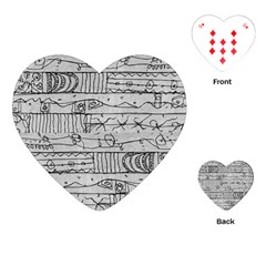 Black And White Hand Drawn Doodles Abstract Pattern Bk Playing Cards Single Design (heart)