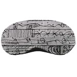 Black And White Hand Drawn Doodles Abstract Pattern Bk Sleep Mask Front