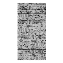 Black And White Hand Drawn Doodles Abstract Pattern Bk Shower Curtain 36  X 72  (stall)  by dflcprintsclothing